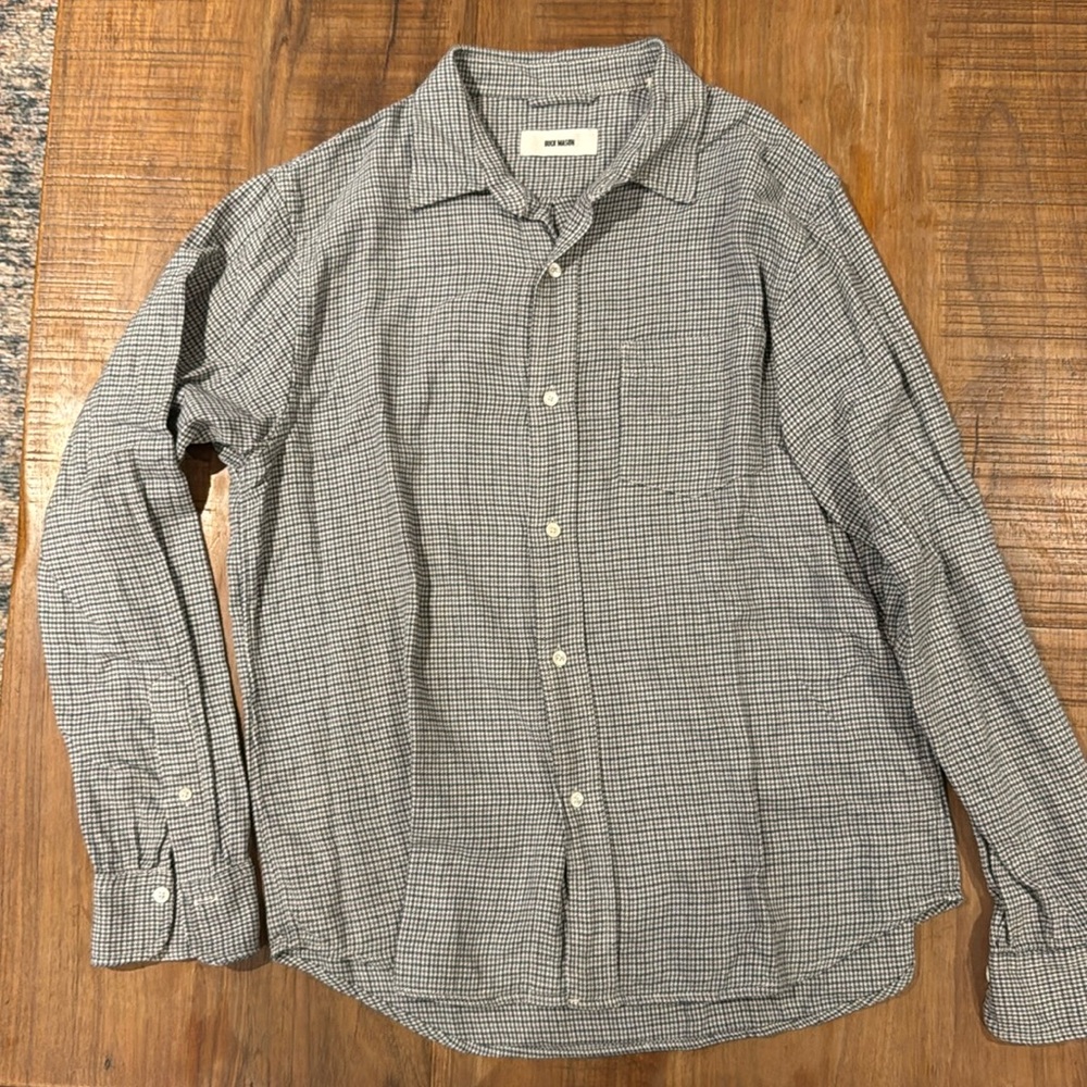 Buck Mason Pacific twill button up shirt large